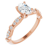 JULEP 14K Rose Gold Oval Lab Grown Diamond Engagement Ring