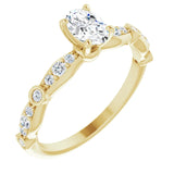 SUNI 18K Yellow Gold Oval Lab Grown Diamond Engagement Ring