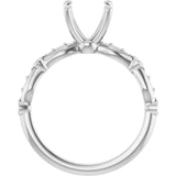 SOLANA Lab Grown Diamond Engagement Ring Setting for Asscher Stones