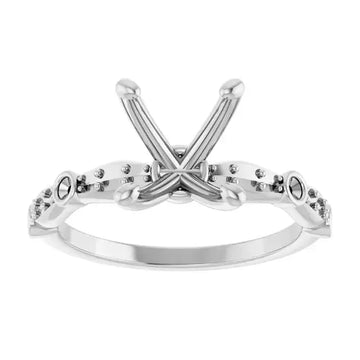 SOLANA Lab Grown Diamond Engagement Ring Setting for Oval Stones - Larson Jewelers