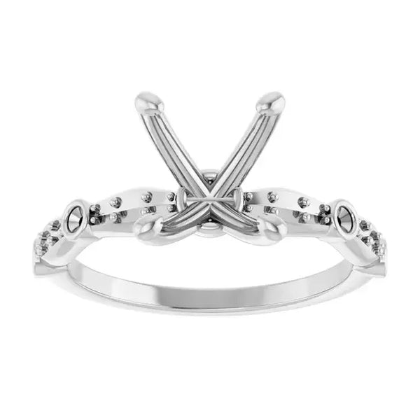 SOLANA Lab Grown Diamond Engagement Ring Setting for Oval Stones - Larson Jewelers