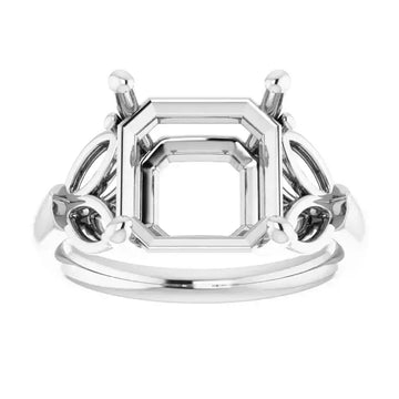 GILDA Lab Grown Diamond Engagement Ring Setting for Asscher Stones - Larson Jewelers