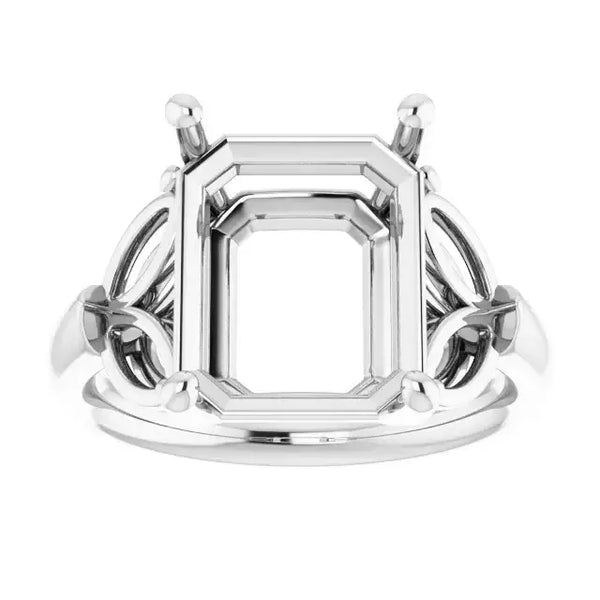 GILDA Lab Grown Diamond Engagement Ring Setting for Emerald Stones - Larson Jewelers