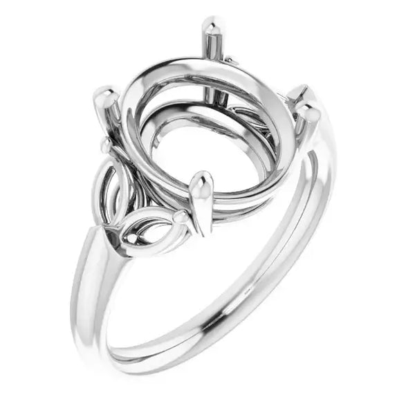 GILDA Lab Grown Diamond Engagement Ring Setting for Oval Stones - Larson Jewelers