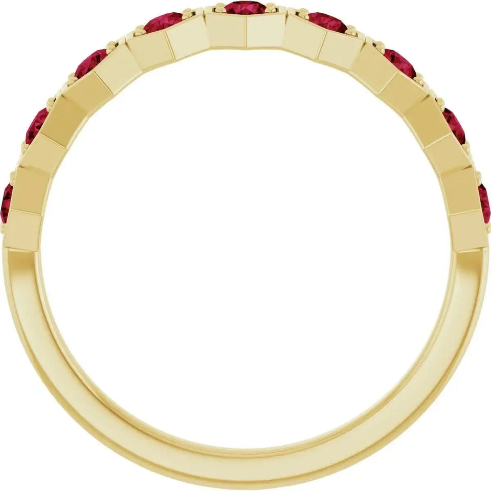 14K Yellow Natural Ruby Stackable Ring - Larson Jewelers