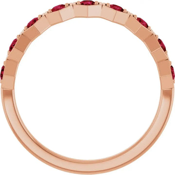 14K Rose Lab-Grown Ruby Stackable Ring - Larson Jewelers