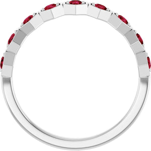Platinum Lab-Grown Ruby Stackable Ring