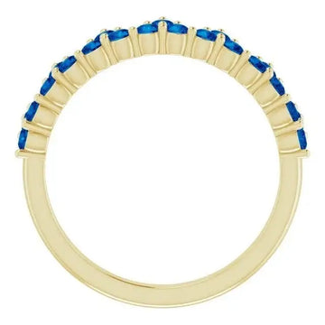 14K Yellow Natural Blue Sapphire Crown Ring - Larson Jewelers