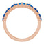 14K Rose Lab-Grown Blue Sapphire Crown Ring