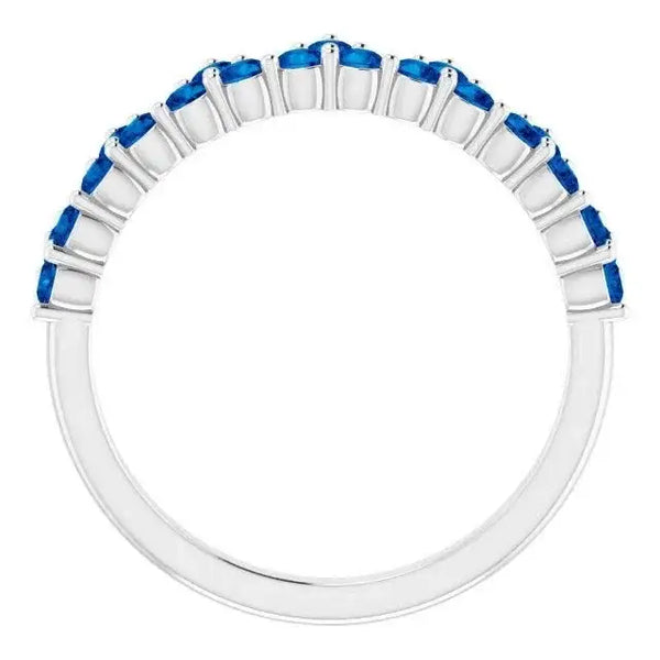 Sterling Silver Lab-Grown Blue Sapphire Crown Ring - Larson Jewelers