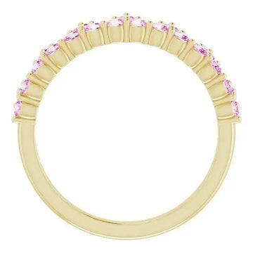 14K Yellow Natural Pink Sapphire Crown Ring - Larson Jewelers