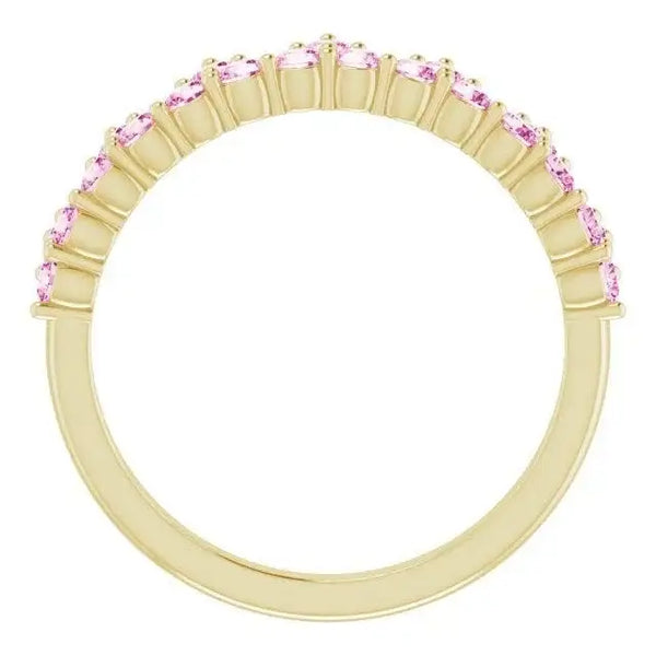 14K Yellow Natural Pink Sapphire Crown Ring - Larson Jewelers