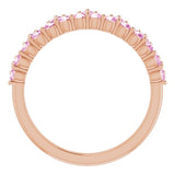 14K Rose Natural Pink Sapphire Crown Ring