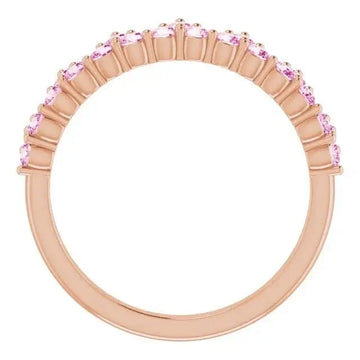 14K Rose Natural Pink Sapphire Crown Ring - Larson Jewelers