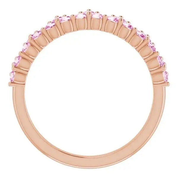14K Rose Natural Pink Sapphire Crown Ring - Larson Jewelers