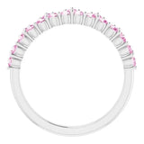 Sterling Silver Natural Pink Sapphire Crown Ring