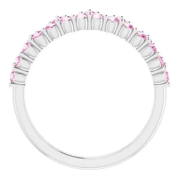 Sterling Silver Natural Pink Sapphire Crown Ring - Larson Jewelers