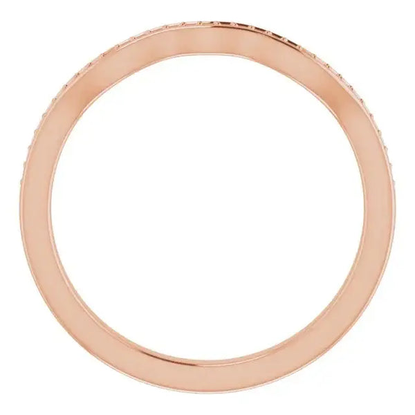 14K Rose Band Mounting for 6 mm Round Ring