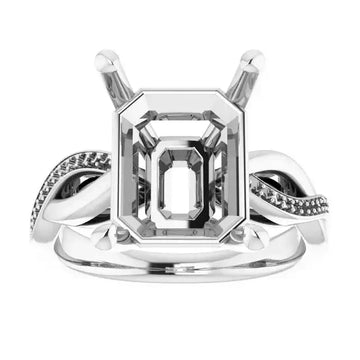 TALA Lab Grown Diamond Engagement Ring Setting for Emerald Stones - Larson Jewelers