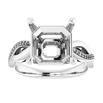 TALA Lab Grown Diamond Engagement Ring Setting for Asscher Stones - Larson Jewelers