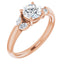 PEMBE 18K Rose Gold Round Engagement Ring
