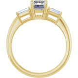 VIVIAN 14K Yellow Gold Emerald Cut Lab Grown Diamond Engagement Ring