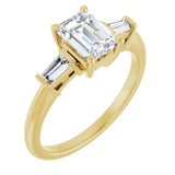 LYLA 18K Yellow Gold Emerald Cut Lab Grown Diamond Engagement Ring