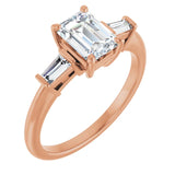 MAEVE 18K Rose Gold Emerald Cut Lab Grown Diamond Engagement Ring