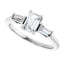 RYLEE 18K White Gold Emerald Cut Lab Grown Diamond Engagement Ring