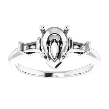 VIVIAN Lab Grown Diamond Engagement Ring Setting for Pear Stones - Larson Jewelers