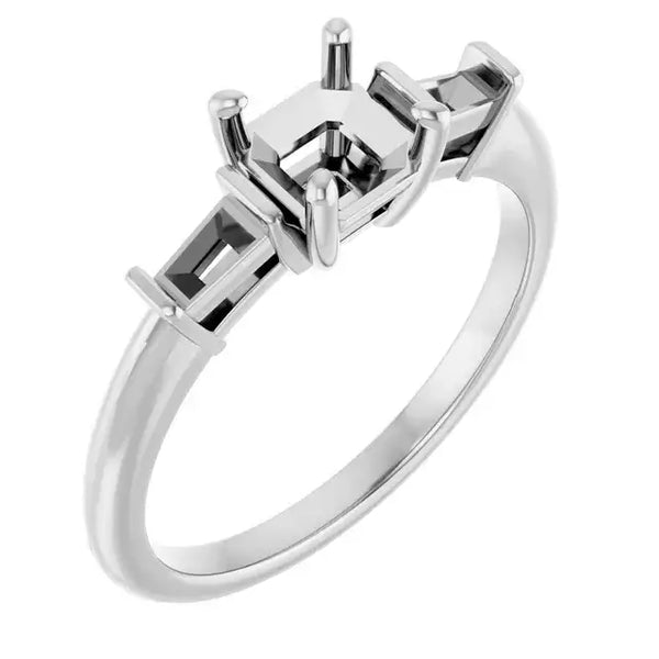 VIVIAN Lab Grown Diamond Engagement Ring Setting for Asscher Stones - Larson Jewelers