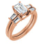 ALLISON 14K Rose Gold Emerald Cut Lab Grown Diamond Engagement Ring