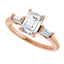 ALLISON 14K Rose Gold Emerald Cut Lab Grown Diamond Engagement Ring