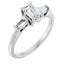 MELODY Platinum Emerald Cut Lab Grown Diamond Engagement Ring