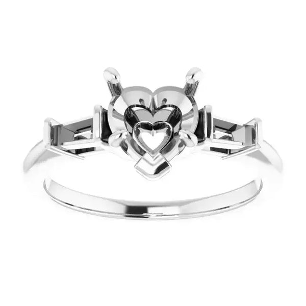 VIVIAN Lab Grown Diamond Engagement Ring Setting for Heart Stones - Larson Jewelers