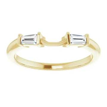 18K Yellow Band Mounting 6x4 mm Emerald Ring
