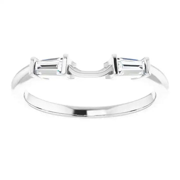 Platinum Band Mounting 6x4 mm Emerald Ring