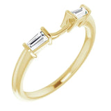 14K Yellow Band Mounting 6x4 mm Emerald Ring