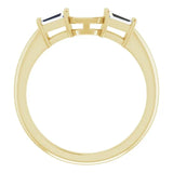 14K Yellow Band Mounting 6x4 mm Emerald Ring