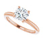 MAYA 18K Rose Gold Round Lab Grown Diamond Solitaire Engagement Ring