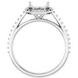 Anillo de compromiso VIVIENNE con solitario de cuatro puntas y halo pavé de diamantes de laboratorio para piedras Asscher