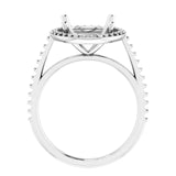 Anillo de compromiso VIVIENNE con solitario de cuatro puntas y halo pavé de diamantes de laboratorio para piedras redondas