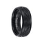 ALDRICH Black Tungsten Ring with Alternating Diagonal Cuts and Brushed Finished Center by Triton Rings - 8mm - Larson Jewelers