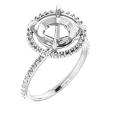 DAYSTAR Halo Lab Grown Diamond Engagement Ring Setting for Round Stones