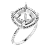 DAYSTAR Halo Lab Grown Diamond Engagement Ring Setting for Cushion Stones