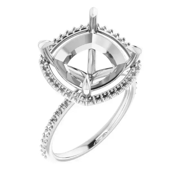 DAYSTAR Halo Lab Grown Diamond Engagement Ring Setting for Cushion Stones - Larson Jewelers