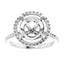 DAYSTAR Halo Lab Grown Diamond Engagement Ring Setting for Round Stones