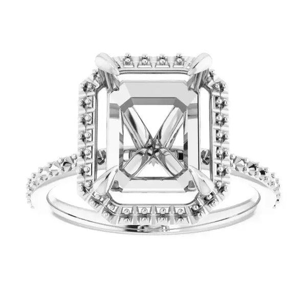 DAYSTAR Halo Lab Grown Diamond Engagement Ring Setting for Emerald Stones - Larson Jewelers
