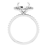 DAYSTAR Halo Lab Grown Diamond Engagement Ring Setting for Round Stones