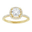 DAYSTAR 14K Yellow Gold Halo Cushion Lab Grown Diamond Engagement Ring